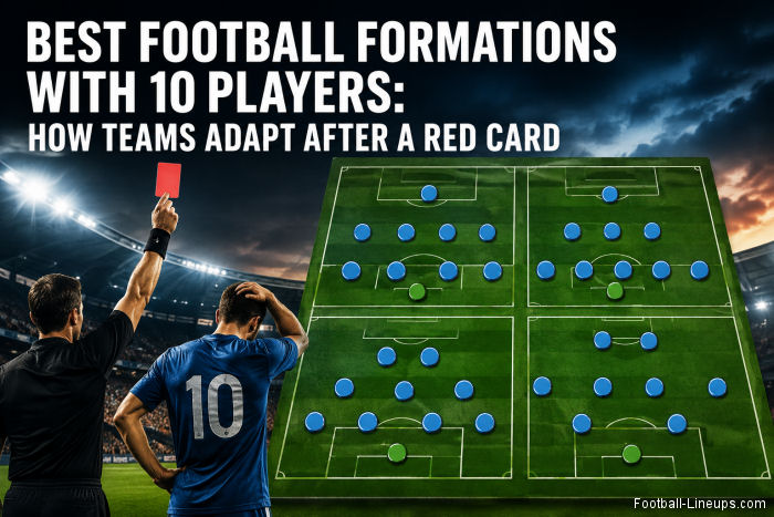 Best Football Formations with 10 Players: How Teams Adapt After a Red Card